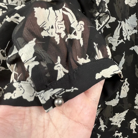 HD in Paris Anthropologie Long Sleeve Chiffon Top, 8 Ruffles Whimsical Romantic - Picture 7 of 11